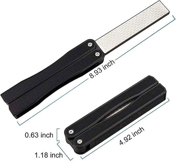 5" Diamond Pocket Sharpener Folding Knife Garden Tools Sharpening 400/600 Grit Double Sided