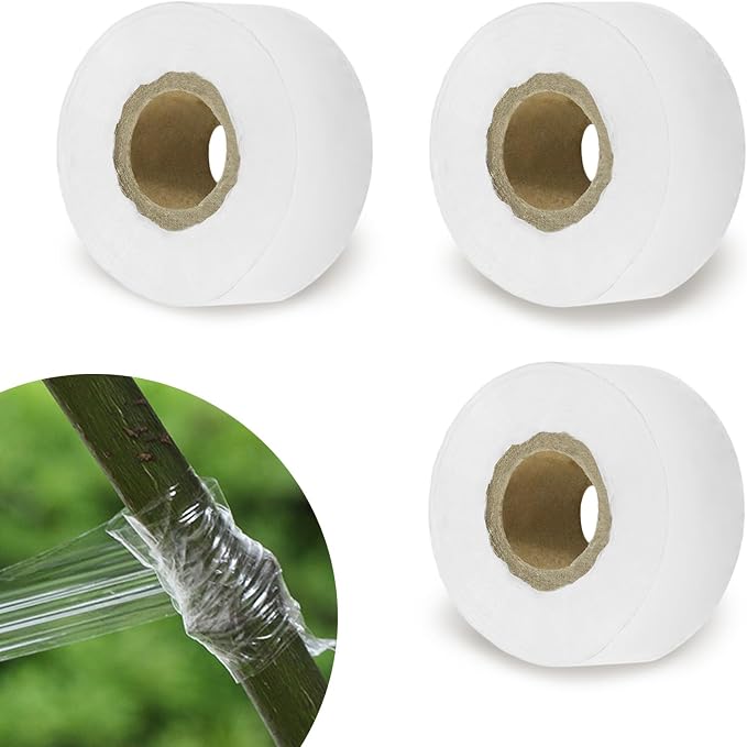 RRJ Grafting Tape for Fruit Trees, Floral Tape Grafting Tools Plant Garden Plant Nursery Tapes PE Stretchable Resilient Self Adhesive Membrane Clear Floristry Film Budding Tapes (5)