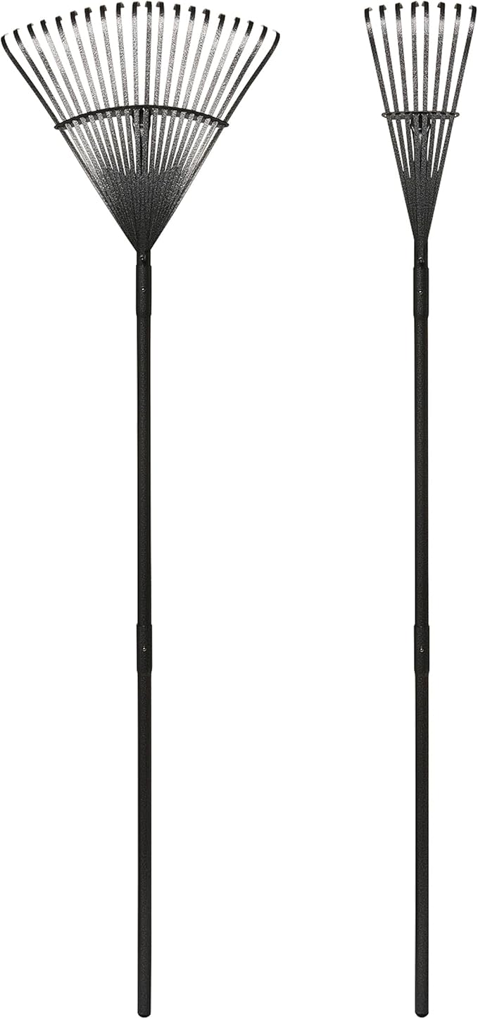 Yard Butler ILT-208 World’s Greatest Rake Set Garden Rake for Lawncare - Convenient Garden Cleaning Accessory - Lightweight Wooden Handle - Steel Tines - Easy to Maneuver