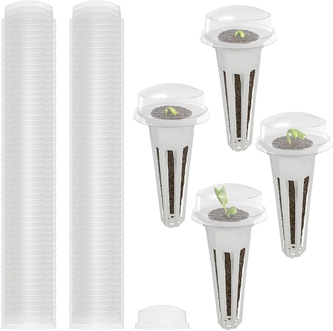 20 PCS Replacement Grow Baskets and Grow Domes Compatible with Aero Garden, Hydroponics Garden Accessories Basket Set,Plant Growing Container with Transparent Insulation Domes.
