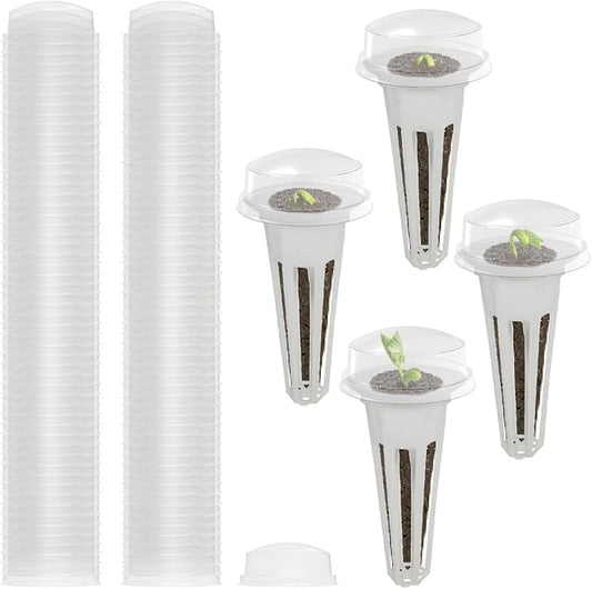 20 PCS Replacement Grow Baskets and Grow Domes Compatible with Aero Garden, Hydroponics Garden Accessories Basket Set,Plant Growing Container with Transparent Insulation Domes.