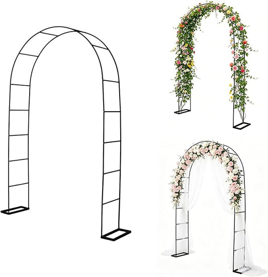 Thorise 7.9 Ft H x 4.6 Ft W Metal Pergola Arbor,Assemble Freely 2 Sizes,for Various Climbing Plant Wedding Garden Arch Bridal Party Decoration Wide Arbor