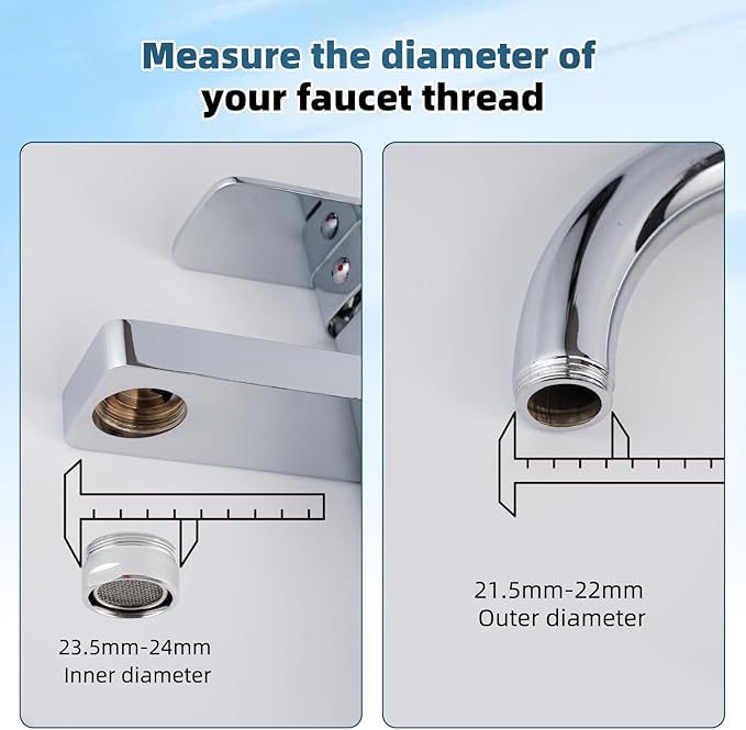 Hibbent Faucet Adapter Kit, Swivel Adapter to Connect Garden Hose - Multi-Thread Solid Brass Quick Connector Garden Hose Fitting 3/4 Inch - Chrome