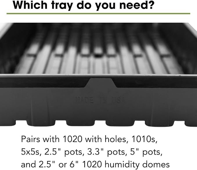 Bootstrap Farmer 5 Pack Seed Starter Trays, 1020 Flat No Holes, Extra Strength 2.0mm Thick Polypropylene for Microgreens & Propagation