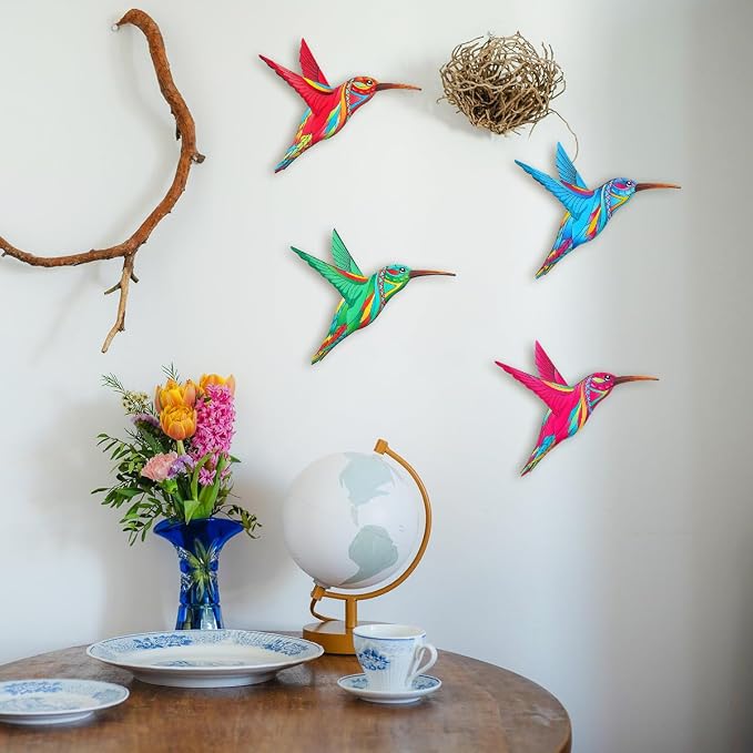 VOKPROOF Metal Hummingbird Wall Decor,Outdoor Fence Art Decoration,Hanging Decorations for Garden,Yard,Patio Balcony,Great Gifts for Family Friends
