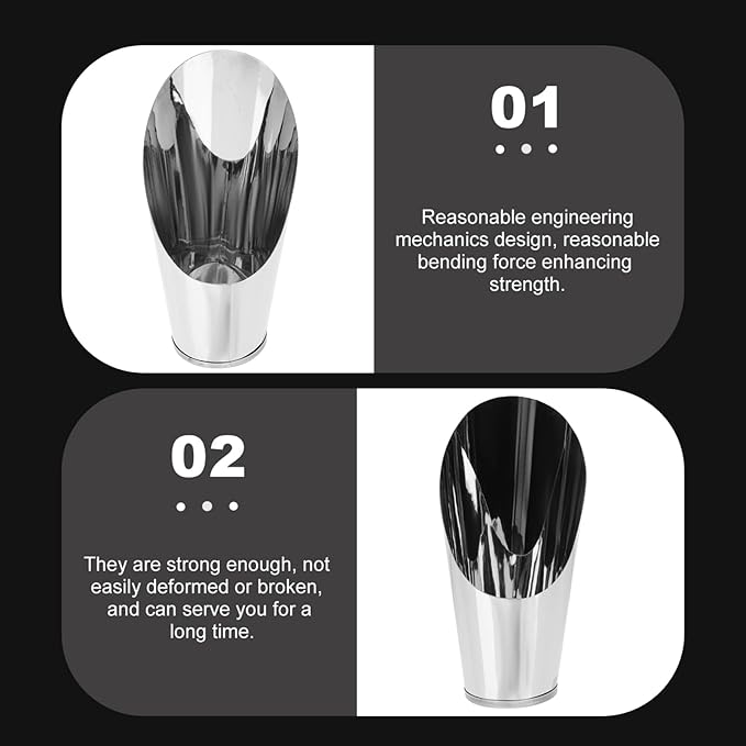 Yardwe 3Pcs Stainless Steel Soil Scoop Set for Gardening Bonsai Planting Fertilizer Potting Soil Shovel Cups