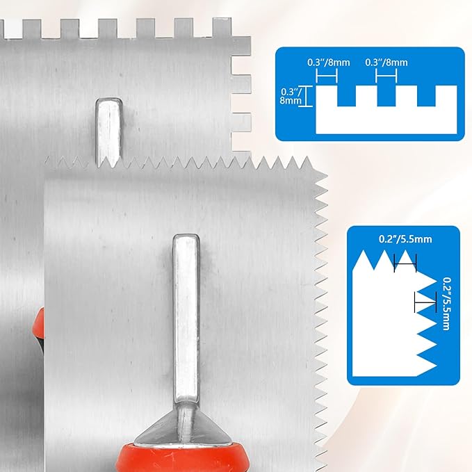 Concrete Tools 4pcs/Set,Plastering Trowel 2pcs, Masonry Trowels 2pcs, Masonry Hand Kit for Wall Floor Tiling Installation
