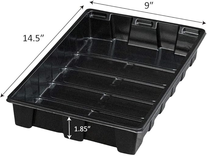 Gardzen 10 Pack Seed Trays, Reusable Plant Grow Trays, Ideal for Seed Starting, Microgreens, Indoor Gardening, and Greenhouse Nurseries - No Drain Holes, 14.5"x9"