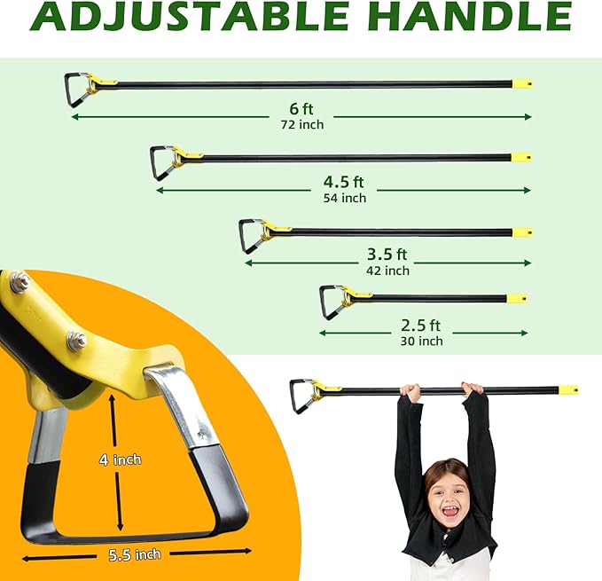 Stirrup Hoe,Effcient Scuffle Hoes with Sharp Blade,Adjustable Long-Handle Scuffle Hoe Garden Tool with 30-72 Inch,Action Hoe,Hula Hoes Garden Tool for Raised beds,Vegetable and Flower beds