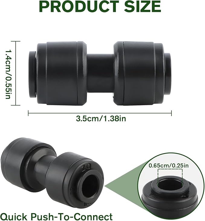 Kalolary 30 PCS Quick Connect 1/4" Drip Irrigation Coupling Fittings, Universal Barbed Coupling Connector for 1/4" Irrigation Tubing Leak Free Fittings for Sprinkler Drip Irrigation Watering System