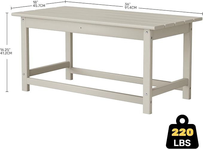Costaelm Adirondack Conversation Table, HDPE Outdoor Drink Weather Resistant, Outdoor Patio Porch Accent Balcony Table for Pool, Seaside, Backyard, Sand