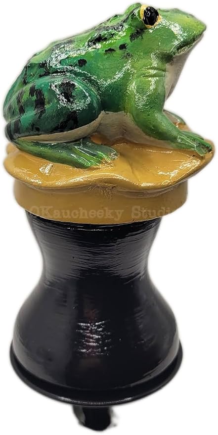 OKaucheeky, Decorative, Heavy-Duty, Steel, Rolling Hose Guide. Each Created as an Original Work of Art. 100% Hand-Painted and Made in The USA by a Women-Owned, Small Business. Frog