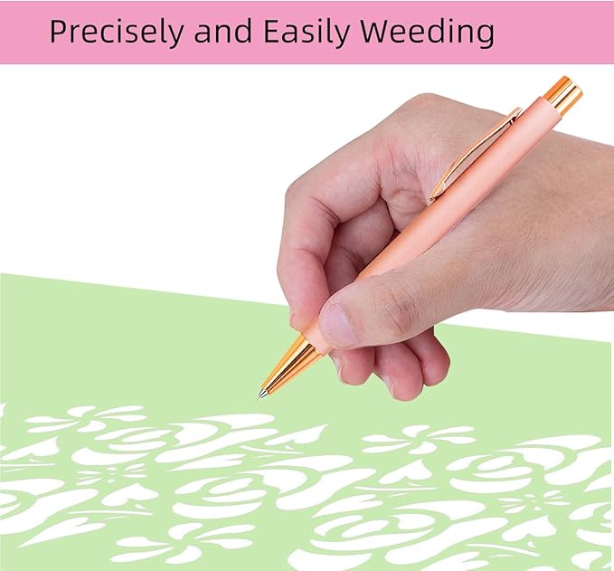 2 Pack Vinyl Weeding Tool, Quick Air Release Pen, Retractable Pin Pinpen (2 Pcs Rose)