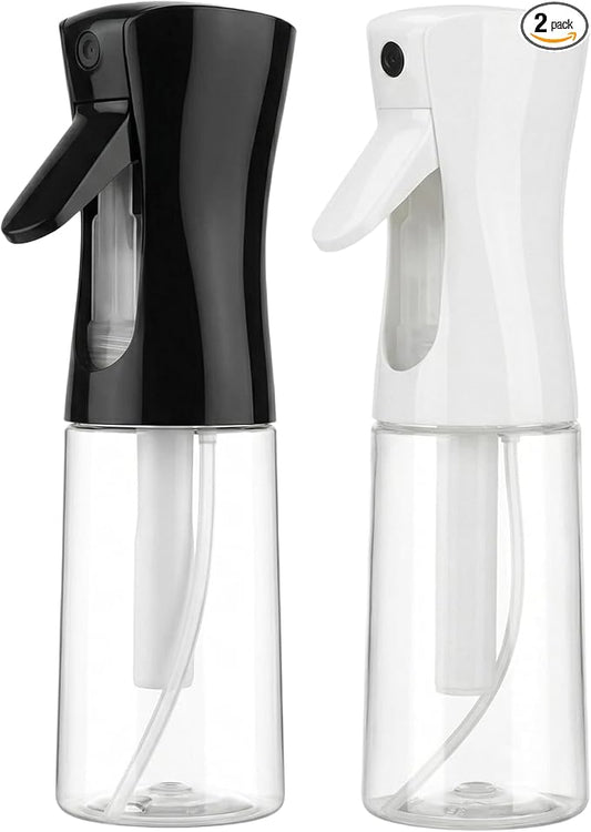 2 Pack Continuous Spray Bottles - Ultra Fine Mist Sprayer | 6.8 OZ Water Spray Bottle for Hair, Cleaning, Plants, Pets, Salons