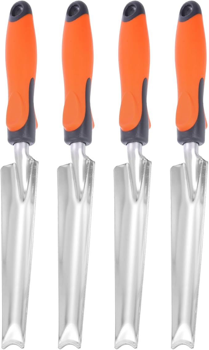 HARFINGTON 4pcs Seeding Widger 13.4 x 0.8 Stainless Steel Garden Seed Planting Shovel Trowel Long & Narrow Widger for Planting Weeding Digging