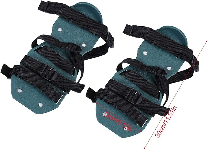 Lawn Aerator Shoes, Adjustable Strap Spiked Sandals Nails Size Fits All Aeration Tool Soil Grass Patio Courtyard Aerating One Straps Screed Gardening Spike Protection Lawns Courtyards(4 Straps)