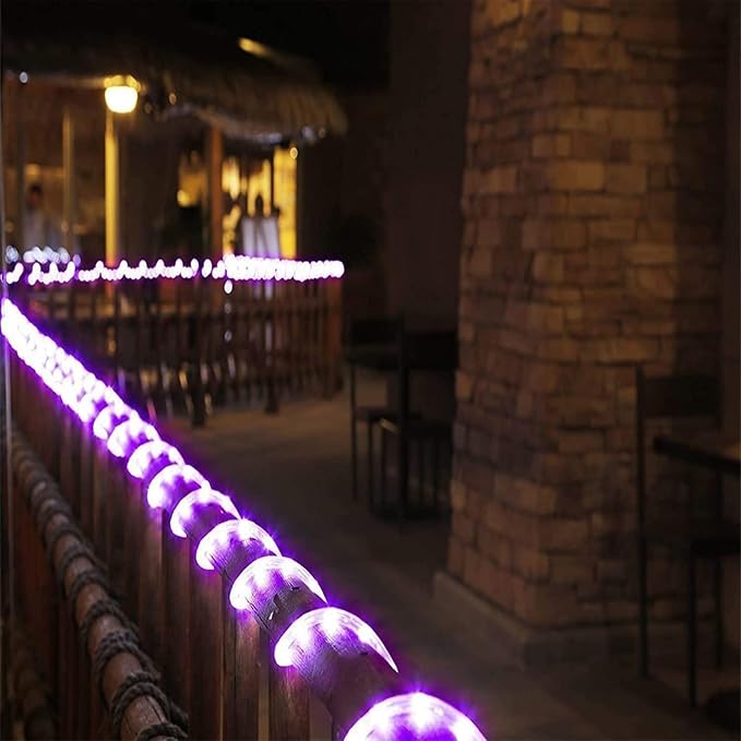 100ft LED Rope Lights Outdoor, 720 LED Connectable and Flexible Tube Lights with 8 Modes, Waterproof LED Rope Lighting for Garden, Patio, Pool, Bedroom, Party, Indoor Outdoor Decoration (Purple)