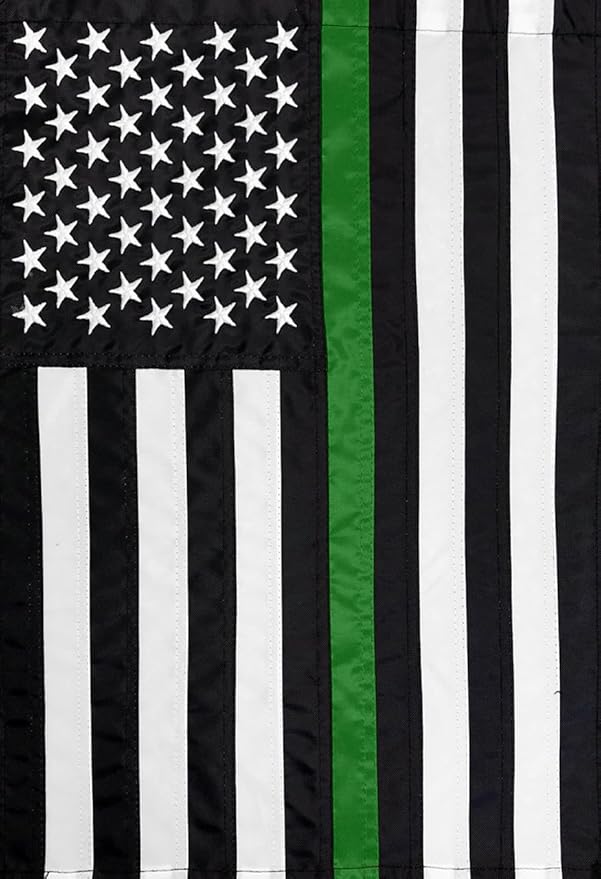Briarwood Lane Thin Green Line Applique & Embroidered Garden Flag Military Support 12.5" x 18"