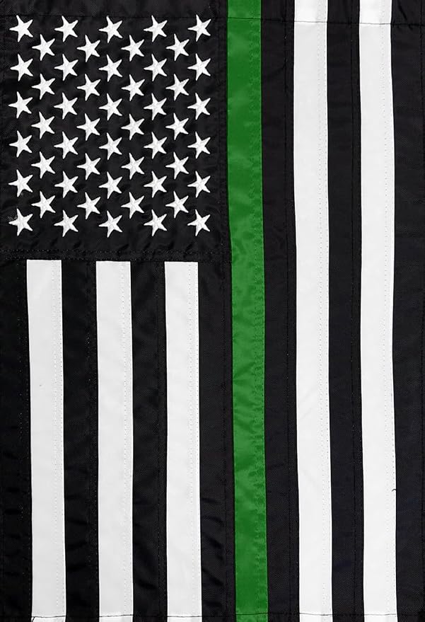 Briarwood Lane Thin Green Line Applique & Embroidered Garden Flag Military Support 12.5" x 18"