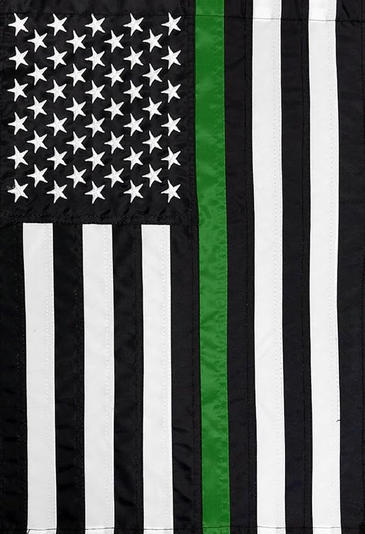 Briarwood Lane Thin Green Line Applique & Embroidered Garden Flag Military Support 12.5" x 18"