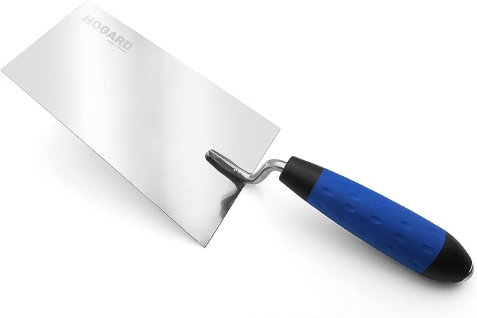 7" Margin Trowel Premium | Made of Stainless Steel | Flat Masonry Hand Trowel Tool with Soft Grip Handle | The Best Bucket Trowel Concrete Tool.