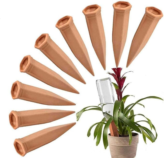 10 Pieces of Plant Watering Piles, Plant Watering Devices,Plant Water Seepage Devices, Clay self Watering Nails, Used for Automatic Watering Systems for Indoor and Outdoor Plants in Vacation Homes