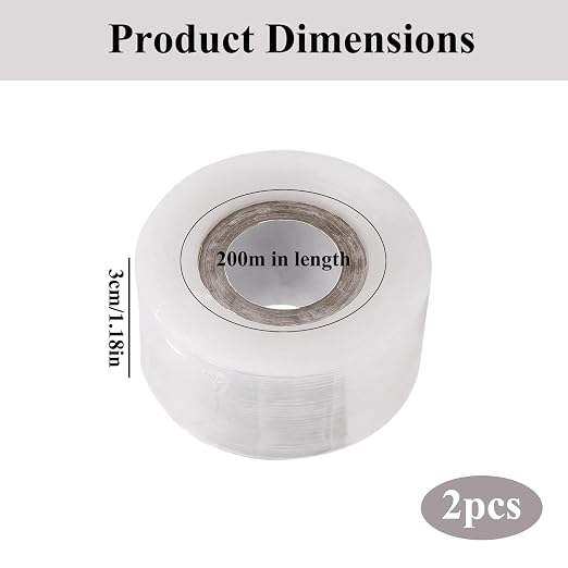 2 Roll Clear Petri Dish Film,Clear Grafting Tape Grafting Film,Stretchable Garden Grafting Tape Plants Repair Tapes,Sealing Poly Films for Petri Dish and Nursery Grafting