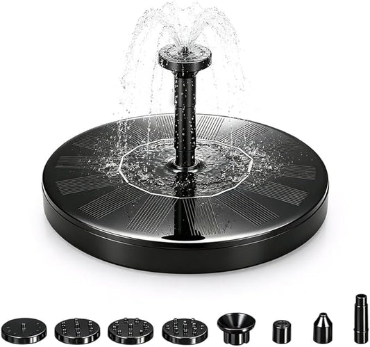 2026 New Solar Fountain for Bird Bath, Floating Mini Solar Water Fountain with 6 Nozzles for Garden, Pond, Pool, and Outdoor (3, 5.1in)