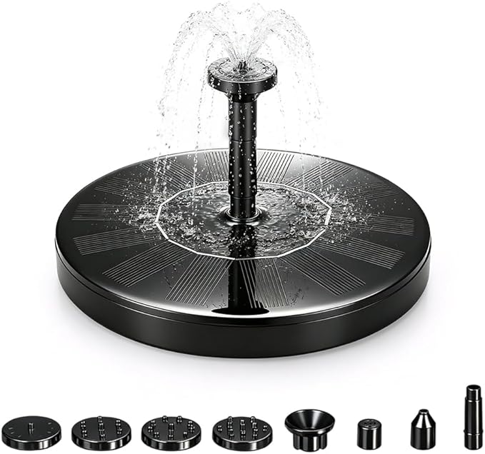 2026 New Solar Fountain for Bird Bath, Floating Mini Solar Water Fountain with 6 Nozzles for Garden, Pond, Pool, and Outdoor (2, 5.1in)