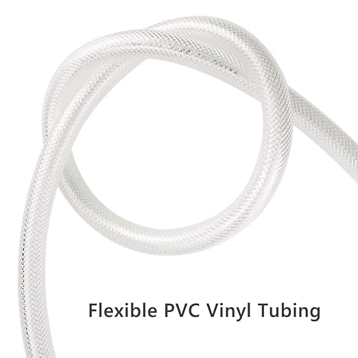 5/16" ID x 25 Ft High Pressure Braided Clear PVC Vinyl Tubing Flexible Vinyl Tube, Heavy Duty Reinforced Hose Tubing, BPA Free and Non Toxic
