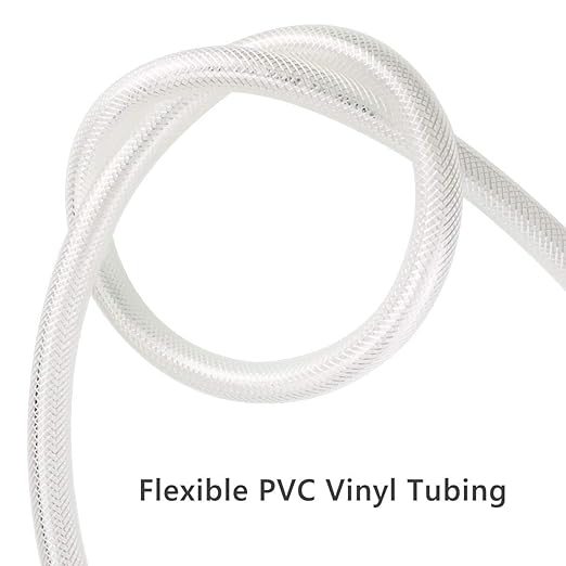 3/4" ID x 25 Ft High Pressure Braided Clear PVC Vinyl Tubing Flexible Vinyl Tube, Heavy Duty Reinforced Hose Tubing, BPA Free and Non Toxic
