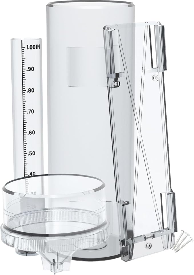 Rain Gauge Outdoor Professional Long Term Rain Gauge Mounting Bracket, Precisely Accurate to 1/100th of an Inch,UV and Heat Resistant, Non-Yellowing Rain Gauge Fit All Weather Conditions