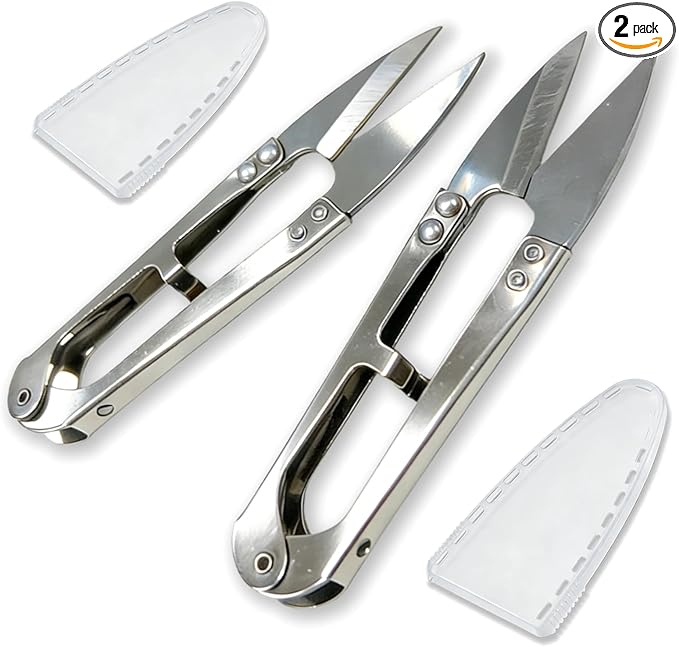 2 Pack 4.1Inch Pruning Scissors, Bud And Leaves Trimmer Yarn Thread Cutter Snips Trimming Supplies, Garden Plants, Gardening Clippers Flower, Stainless Steel Pruners Trimmers