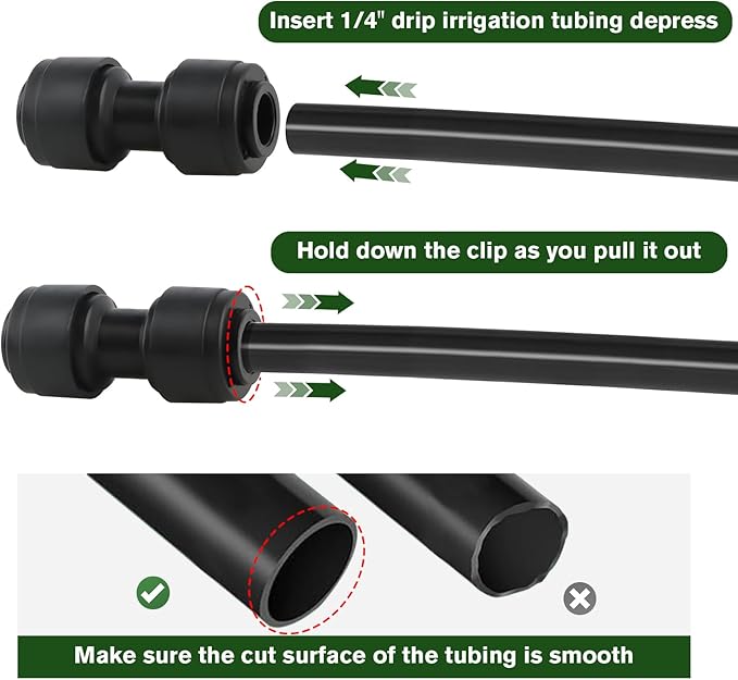 Kalolary 30 PCS Quick Connect 1/4" Drip Irrigation Coupling Fittings, Universal Barbed Coupling Connector for 1/4" Irrigation Tubing Leak Free Fittings for Sprinkler Drip Irrigation Watering System