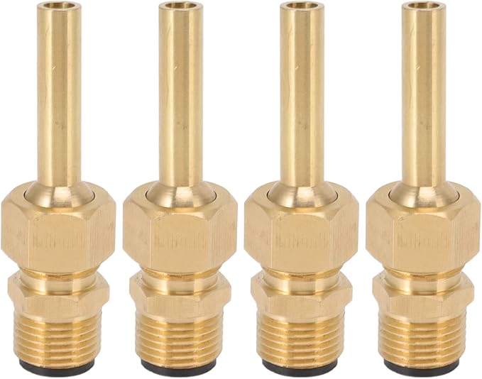 4 PCS Large Hexagonal Fountain Nozzles, Copper Direct Jet Waterscape Nozzle with Male Thread Adapter for Garden Pond Amusement Parks Museum (G1/2)