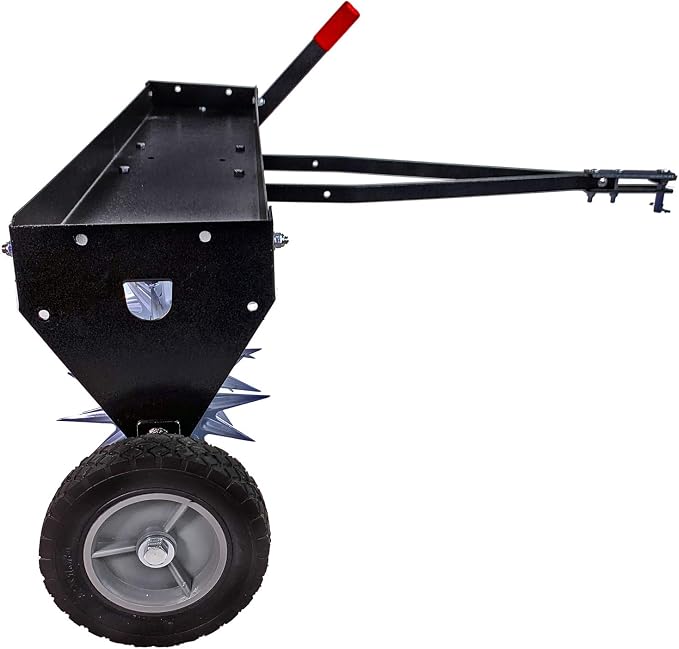 Brinly SAT2-40BH-P Tow Behind Spike Aerator with Transport Wheels, 40" - Hammered Black