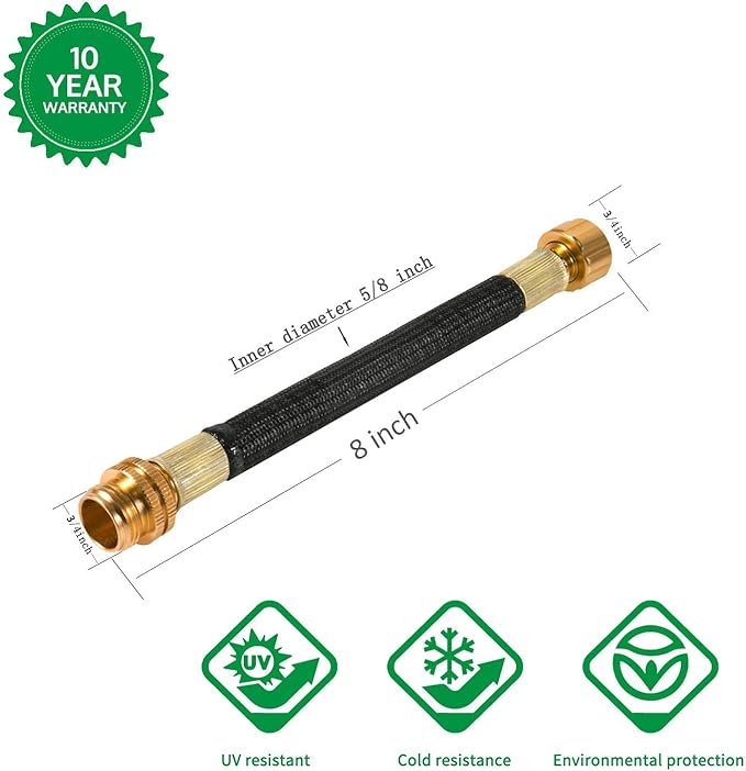 2 PCS 0.8ft Garden Hose Extension Flexible Hose Adapter Short Connector Hose with Integrated Spiral Tube for Hose Reel/RV/Dehumidifier (2)