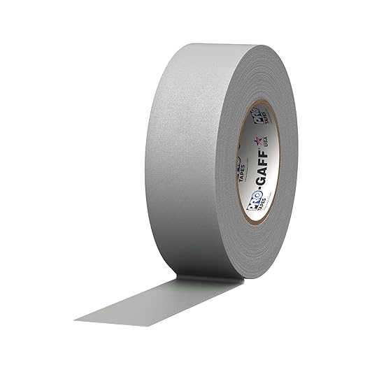 ProTapes Pro Gaff Premium Matte Cloth Gaffer's Tape With Rubber Adhesive, 11 mils Thick, 55 yds Length, 2" Width, Grey (Pack of 1)