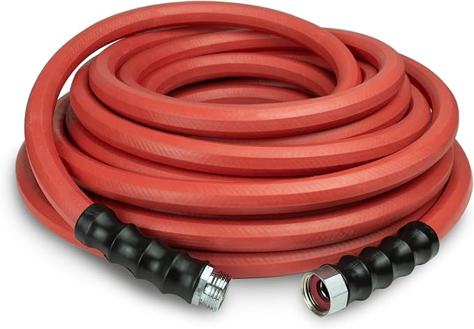 Gilmour Pro Rubber Hot Water Garden Hose – 5/8" x 50', Kink-Resistant, 400 PSI, Brass Fittings, Flexible in Cold, USA Made