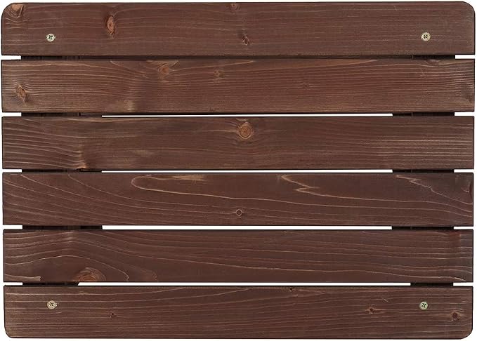 Patio Coffee Bistro Side Table,Indoor Outdoor Small Wooden Rectangular Side End Table,Modern Wood Bedside Table,with Shelf,for Garden Yard Lawn Balcony (Brown)