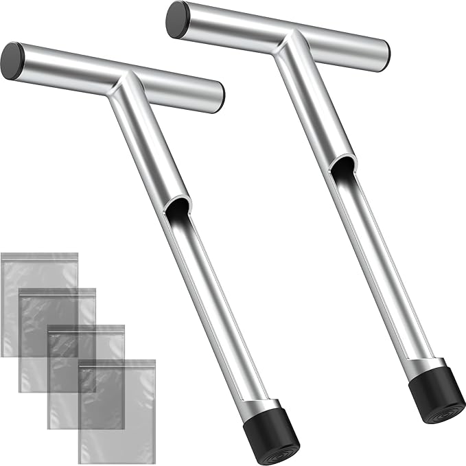 2 Pack 12 Inch Stainless Steel Soil Sampler Probe, Soil Probe for Soil Sampling, T-Style Handle Soil Test Probe, Soil Test Kit for Plant Care, Farm, Lawn Garden