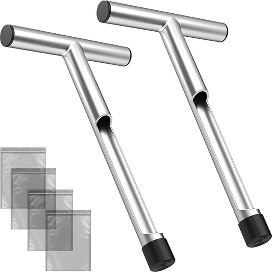 2 Pack 12 Inch Stainless Steel Soil Sampler Probe, Soil Probe for Soil Sampling, T-Style Handle Soil Test Probe, Soil Test Kit for Plant Care, Farm, Lawn Garden