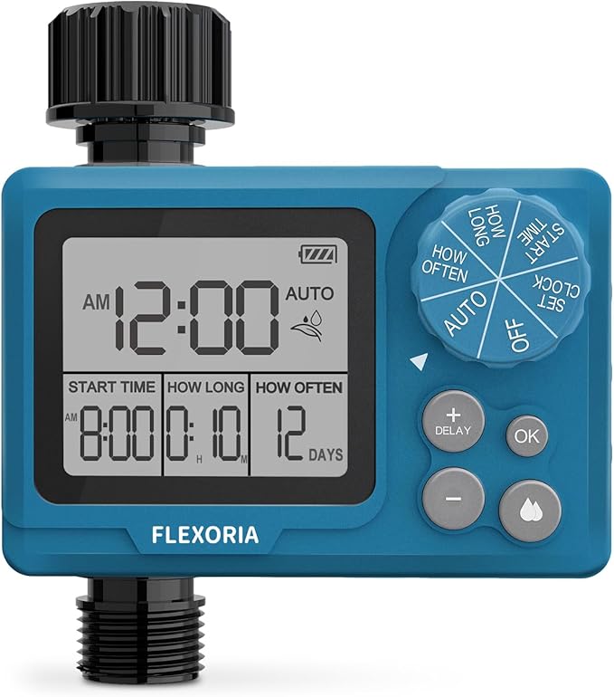 Digital Programmable Water Timer, Garden Hose Sprinkler Timer for Irrigation and Watering Systems, 1 Outlet