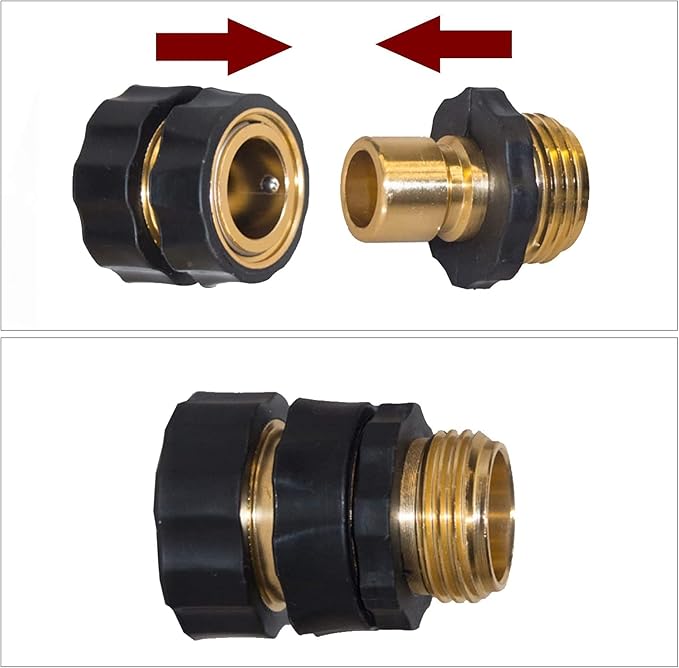 Hourleey 3/4 Inch Garden Hose Quick Connector, 4 Pcs Female & 8 Pcs Male of No Leak Quick Connect Hose Fittings