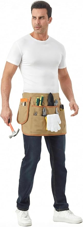 Nanxson Tool Apron Half Canvas Apron With Muti-Pockets for Home Garden Painting Crafting Woodworking CFG003