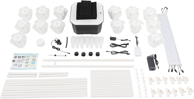 Hydroponics Growing System with LED Grow Lights, 70 Pods 14 Tiers Hydroponic Tower, Vertical Garden Planter with Water Pump & Timer, Hydroponic Germination Kit for Herbs, Fruits, Vegetables