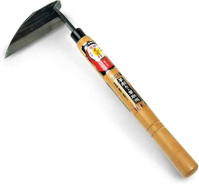 Lightweight Japanese Weeding Sickle, HOUNEN Thin Blade Precision Garden Tool with SK-3 Steel for Surface Weeding and Fine Garden Work