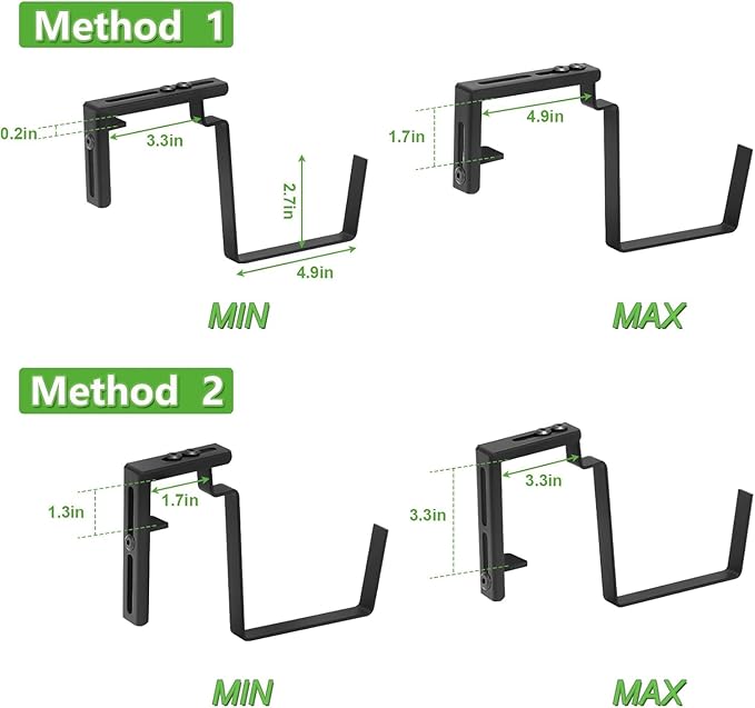 Railing Planter Boxes for Plants, 2 Pack Deck Hanging Planters for Railings, Over Railing Planter Box, 16.9 Inch Balcony Planters Railing Hanging with Metal Brackets, Red