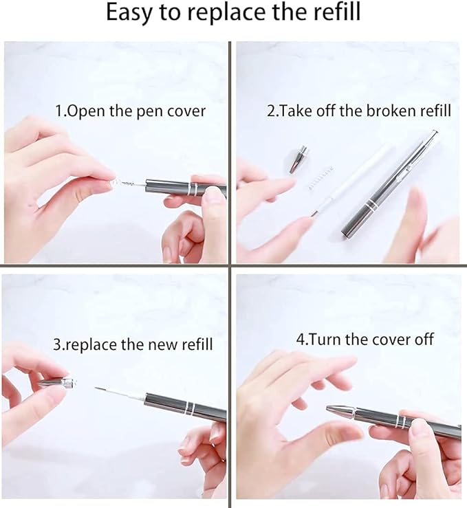 10 Pcs Pin Pen Refills, Precision Needle Refill 3.9 inch for Craft Weeding Pen Air Release Pen Tool pinpen Replacement Accessories(10 Pcs Refills)