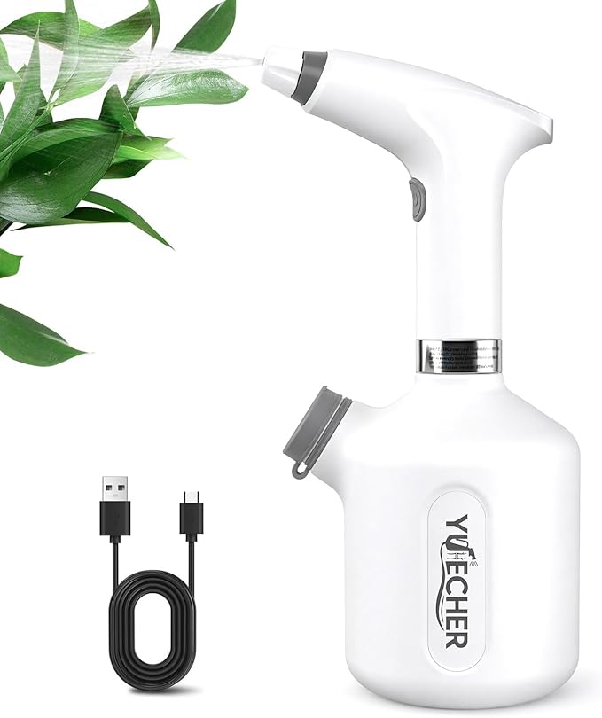 Cordless Electric Sprayer - 1L Rechargeable Spray Bottle with Dual Modes, Lightweight for Cleaning, Watering, and Disinfecting, Ergonomic Design, Adjustable Nozzle, 1500mAh Battery